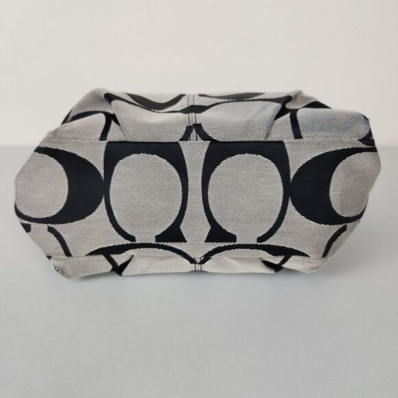 Coach Signature Shoulder Bag Black Gray Brooke Canvas Purse 14473M - Picture 8 of 16